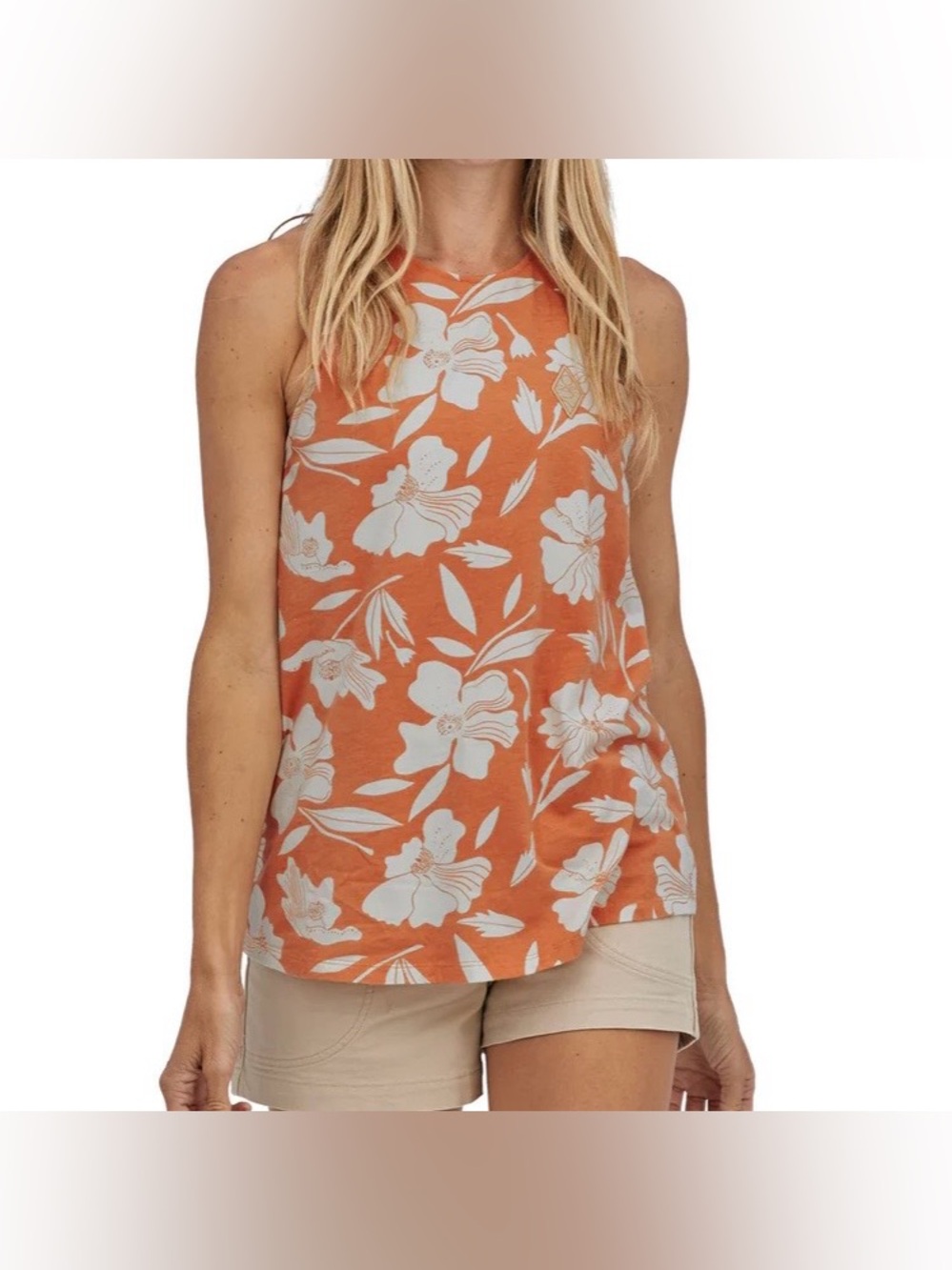 Patagonia Wander Crest Organic High Neck Tank Top Size Large
